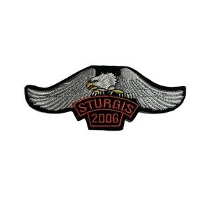 2006 Sturgis Vest / Jacket Eagle Patch (5”/2”) Silver Eagle Biker’s Unused Patch